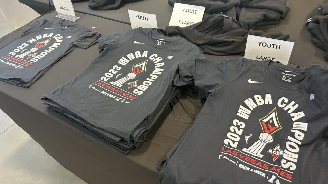 GALLERY: Las Vegas Aces 2023 World Champions merchandise at Dick's